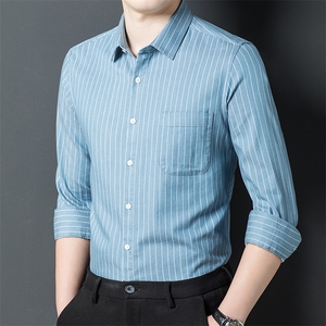 春款男士时尚休闲商务衬衣纯色长袖衬衫商务休闲YYF2043-P80图片