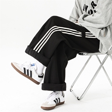 8XL-M奥粒绒加绒休闲裤男三条杠条纹运动裤宽松卫裤K9121P58控78，男装休闲裤，电商D206-1