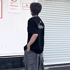 万针全刺绣工艺抖音得物高品质260克重磅纯棉双纱美式高街短袖T恤，男装T恤，电商A486