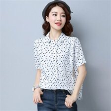 圆点纯棉新款韩版风格宽松休闲女上衣931款-，女装大码女装，秋牧寒烟