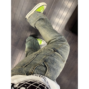 【有货】美式复古cleanfit牛仔裤男宽松直筒vibe风裤子820LL-P48图片