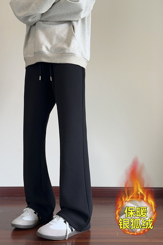 新款加绒加厚弯刀微喇卫裤红地板XZ604-K115JR-特P40控78,男装休闲裤,星座604