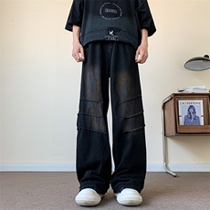 美式高街牛仔裤男潮牌个性脏脏裤宽松休闲裤N5029-P55，男装牛仔裤，电商D202-1