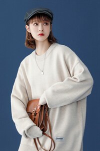 @中性风 冬新款2021毛衣圆领纯色针织衫上衣 A125-C011-P65 女类图片