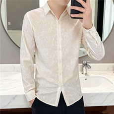 CS633-P482025秋季时尚碎花衬衣男士休闲百搭长袖衬衫，男装衬衫，星座507A（原星座306B-2）