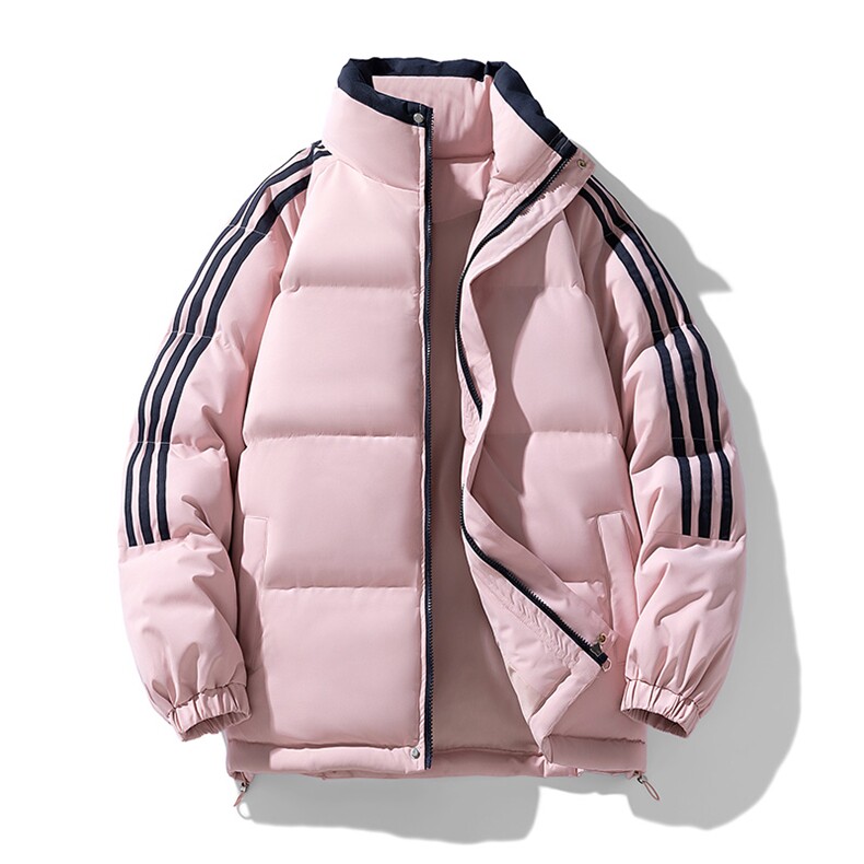 ！冬季条纹五防立领加绒加厚棉衣情侣撞色棉服外套MY7777-P75,男装棉衣,星座610B-1