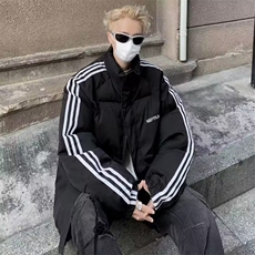 情侣棉服男ins港风2025年新款小众立领设计感宽松棉衣面包服外套，男装棉衣，星座506A