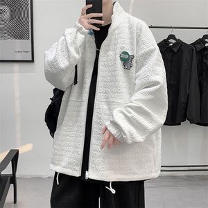 秋上新两面穿开衫夹克港风男女韩版徽章棒球服运动外套 8002-P100图片