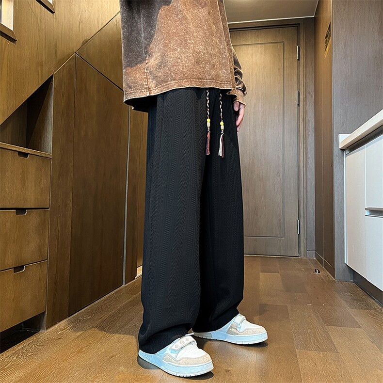 K326-P48春季雪尼尔麦穗纹休闲大码直筒长裤包边此图68,男装休闲裤,星座703