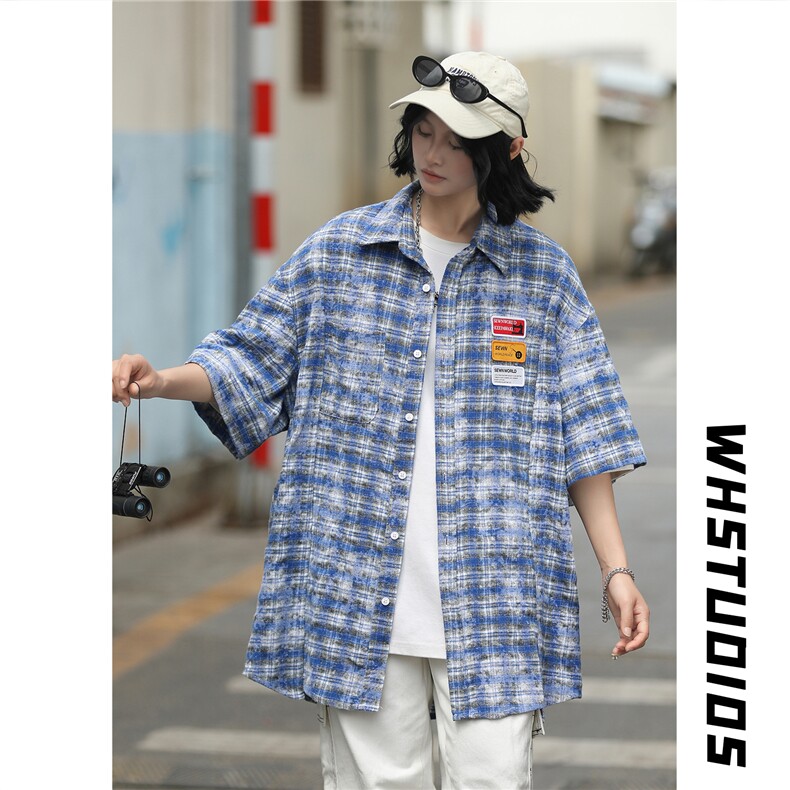 露营海电商A188-DC303-TP4865棉35聚酯纤维宽松短袖衬衫控80，男装衬衫，电商A188