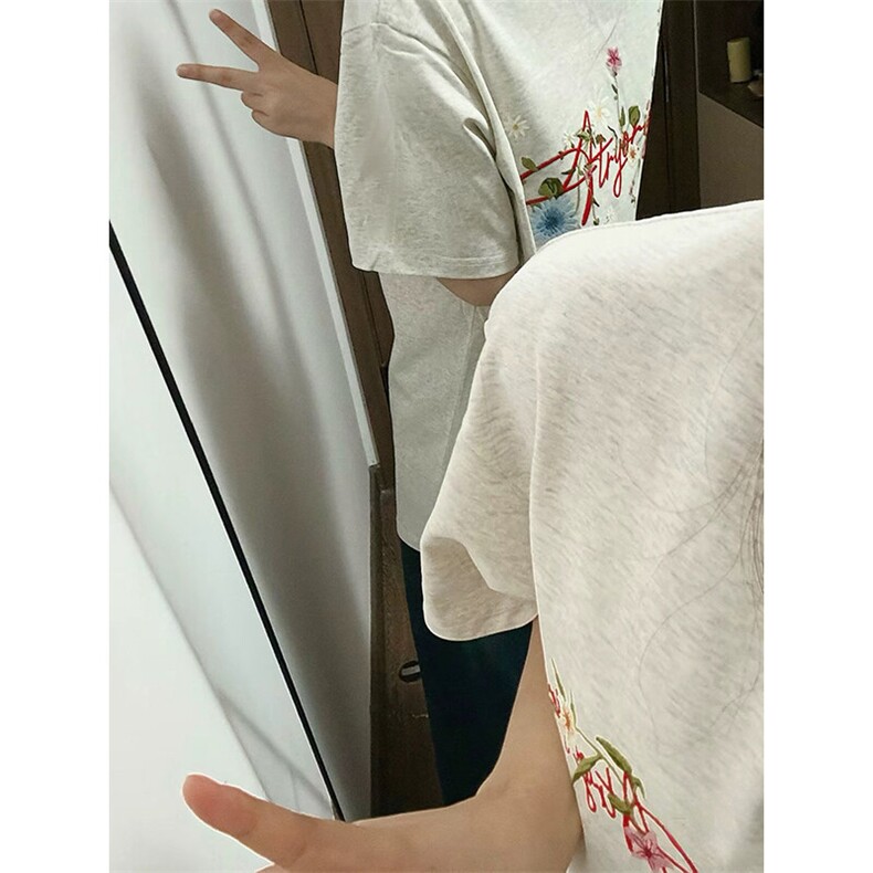 万针全刺绣工艺抖音得物高品质260克重磅纯棉双纱美式高街短袖T恤,男装T恤,电商A486
