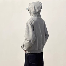 抖音得物高品质二开美式高街重磅结构辑明线纹理连帽卫衣外套W109，男装卫衣，电商A486