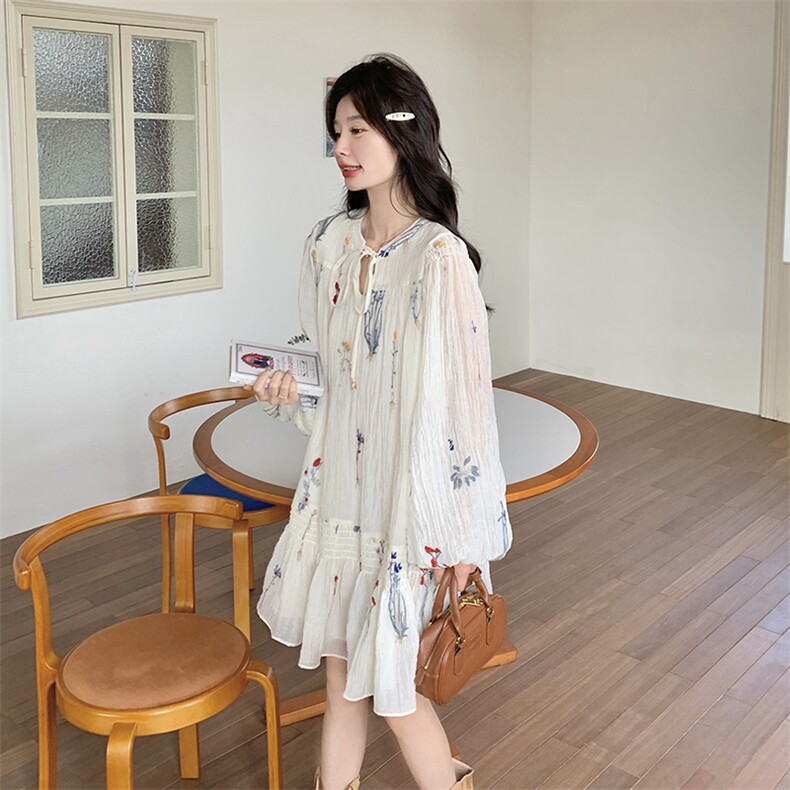 【档口有货】法式刺绣连衣裙2C059-2505-P145-K198,女装连衣裙,2C059