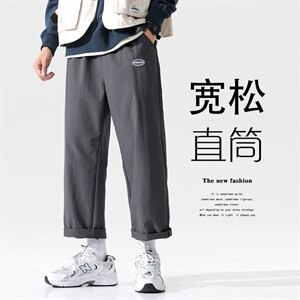 2021秋季新大码男日系无影墙宽松贴标束脚九分裤休闲裤K2103-P30图片