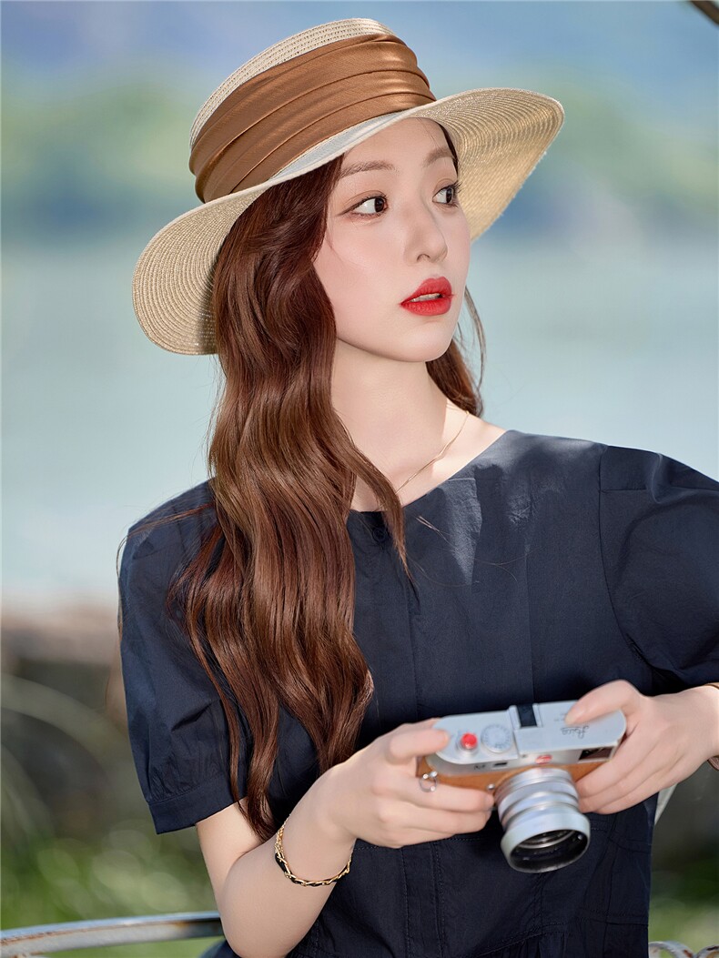 高级感藏青色气质纯棉连衣裙女2026夏新款小翻领收腰显瘦棉布裙子,女装连衣裙,倪叶myz