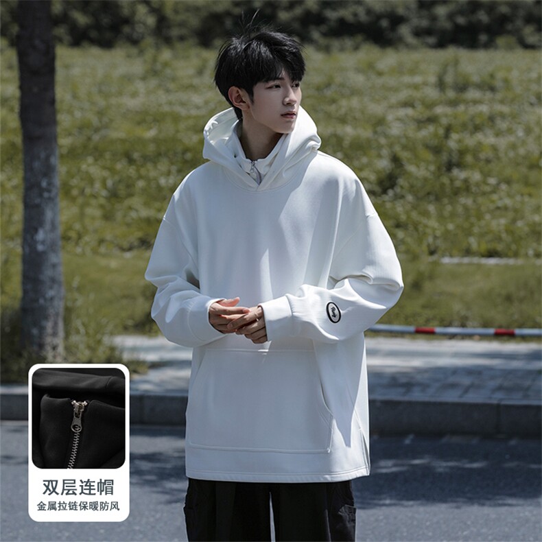 M-6XL420克户外山系大码秋季新款针织连帽套头卫109-W02040-P58,男装卫衣,星座109