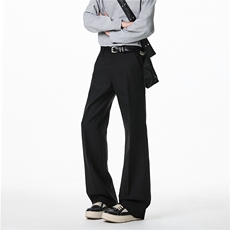 W10811-P35网图现货新款美式高街廓形西裤休闲裤直筒微喇裤子，男装西裤，星座1608