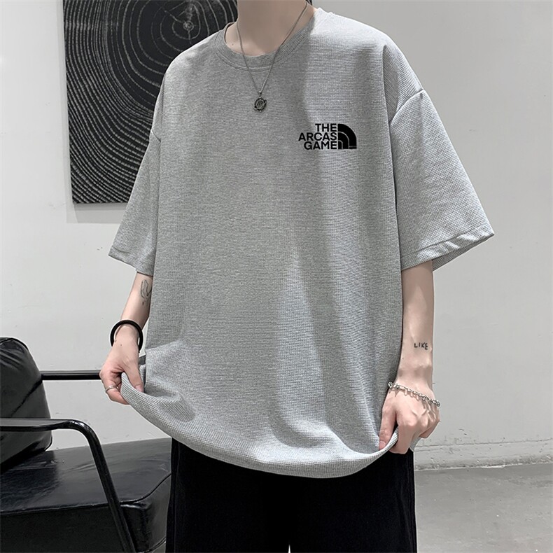 HT73232-P22华夫格t恤男短袖男大码五分袖大皂风,男装T恤,电商A040