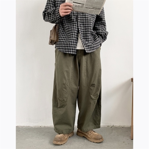 设计简约百搭宽松直筒裤春季韩版潮流小众休闲阔腿裤男 K7644-P38图片