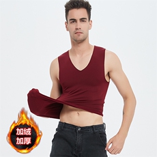 特价秋冬无痕磨毛大码弹力男士休闲纯色加绒背心打底内穿保暖，男装背心/马甲，星座1816-2（原1210–2）