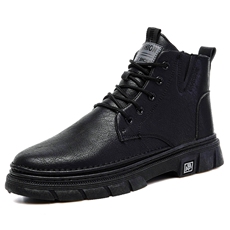 2023秋季潮流百搭高帮休闲皮鞋英伦风防滑短靴工装马丁靴男，男鞋工装鞋，电商A223