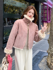 【现货】新款数据好皮毛一体外套P195-K288，女装短外套，浙宝128A