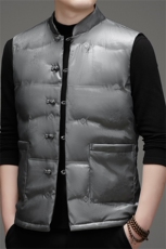 风羽绒服唐装马甲90绒羽绒服男复古盘扣中式唐装TR2816-P145，男装羽绒服，星座1105-3