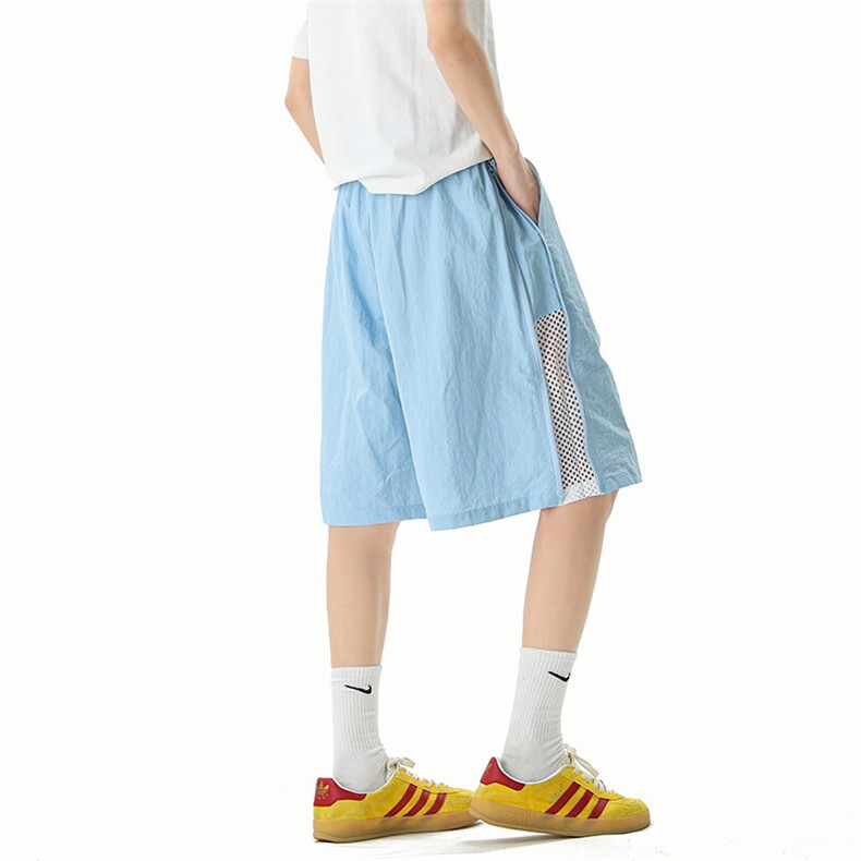 B221美式ins高街暗黑宽松直筒拉链五分裤短裤LK25533-特P28控49，男装休闲裤，电商B221