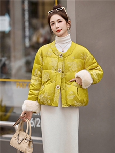 新中式90提花羽绒服2025年冬季新款高级感优雅气质白鸭外套图片