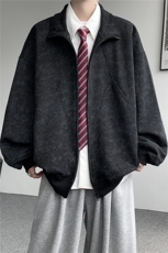 特批扎染开衫卫衣男美式重磅解构拼接脏脏拉链立领外套KS008-TP65，女装短外套，电商B312