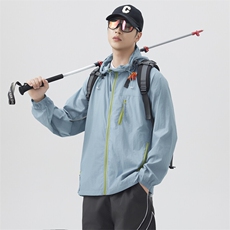 夏季中性风高品质50D尼龙皱时尚纯色防晒衣DSA157B-F7730-P55，男装防晒衣，电商A157B