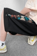 1港风大码M-5XL日系刺绣民族风潮五分裤男士中裤DK7791P45控69，男装牛仔裤，星座226-2