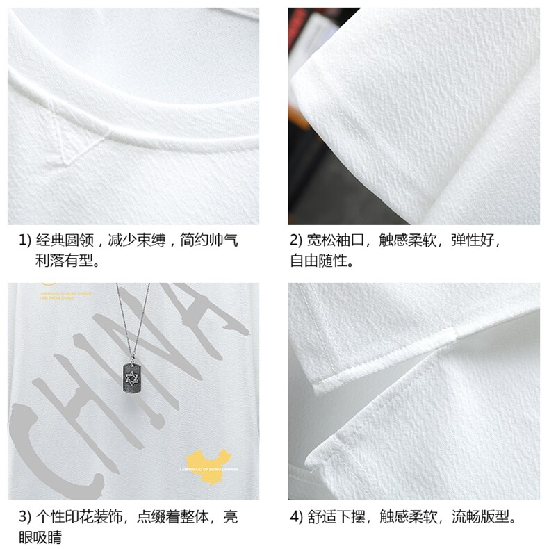 Q11208-P30春夏季七分袖t恤男大码五分袖男短袖中袖展架,男装T恤,电商A040A