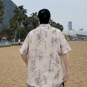 盘扣短袖衬衫男士夏季复古唐装新中式风衬衣7011P40图片