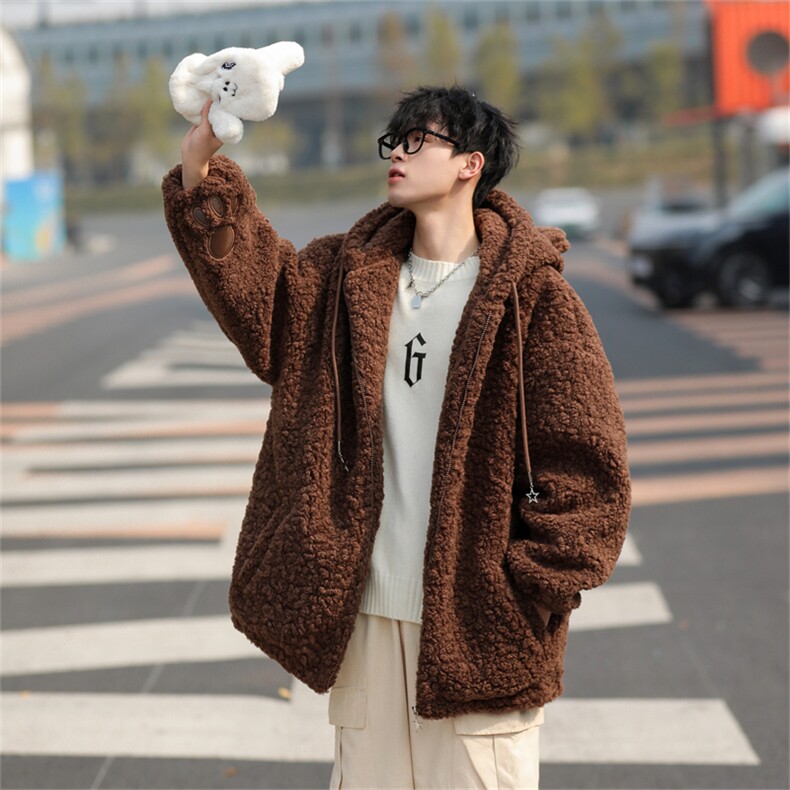 Wt2071-P65美式摇粒绒重磅小兔宽松型外套,男装夹克,星座1501-1