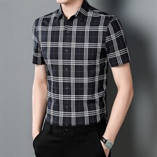 C8902夏季男士短袖衬衫青年休闲绅士修身衬衣免烫商务P66，男装衬衫，电商B360
