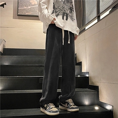 2024直筒牛仔裤男款春秋美式高街潮牌水洗宽松休闲裤子AK002-P35，男装牛仔裤，星座308B-2