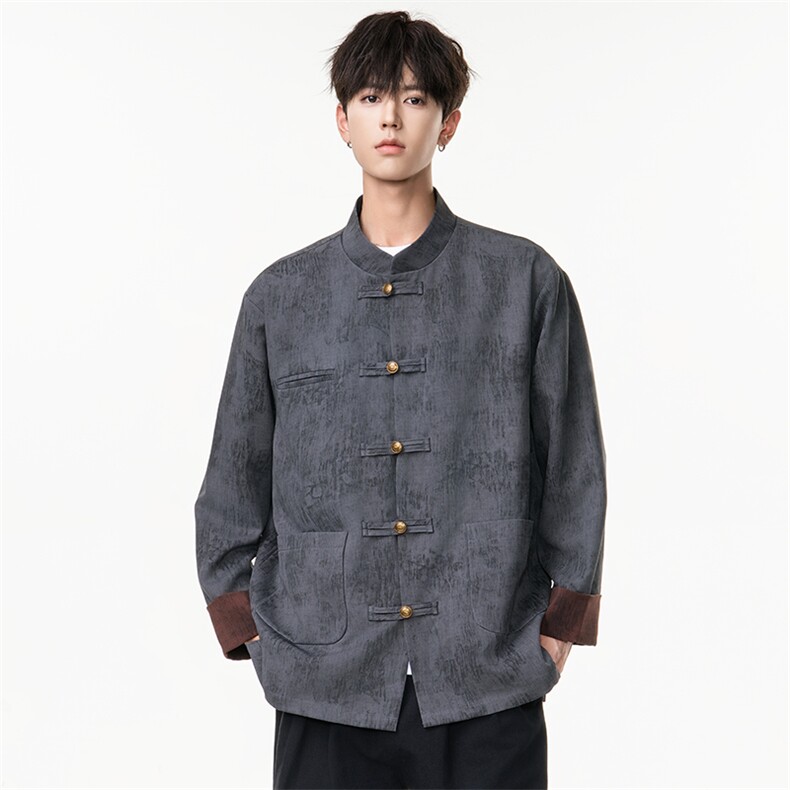 秋冬风外套潮盘口男装潮流时尚上衣新中式金属扣WT310-P118，女装短外套，电商A227