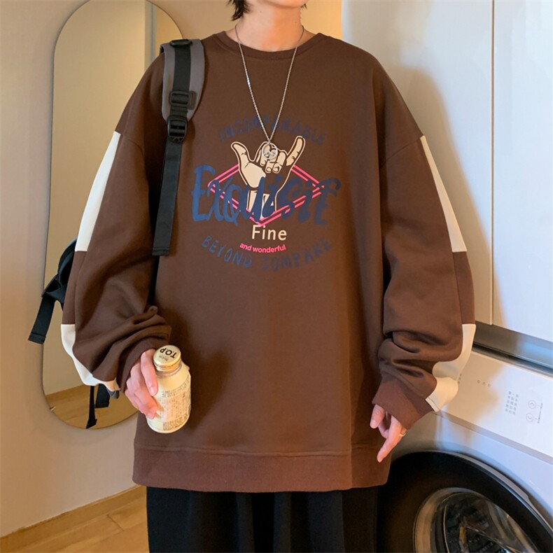 【新品】8802-P41 2026年春季新款圆领卫衣男休闲宽松百搭上衣图片