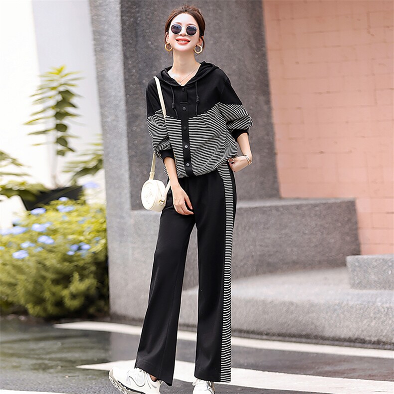 2023年秋季休闲运动两件套条纹休闲/淑女,女装套装/套裙,艾尚靓装