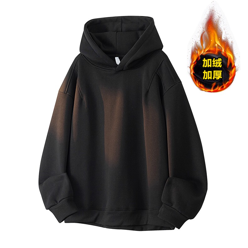 高品质秋冬加绒卫衣连帽上衣D329-QM253-加绒P65-控98，男装卫衣，电商D329