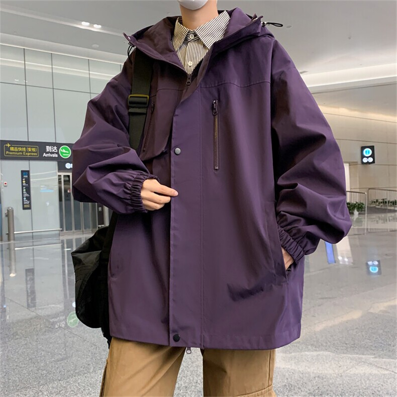 JK9007/P65春装新款现货冲锋衣防水夹克男宽松大码工装外套,男装夹克,电商A141