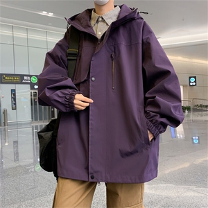 JK9007/P65春装新款现货冲锋衣防水夹克男宽松大码工装外套图片
