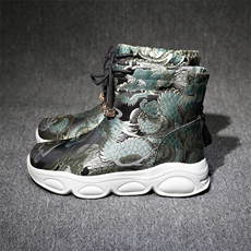 风刺绣男款靴子民族风复古厚底男士鞋子B382-2002-1，男装民族服装，星座917（原B382）