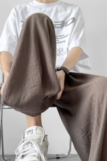 8XL-M风亚麻裤男宽松棉麻裤子大码阔腿裤灯笼裤新中式K965P30，男装休闲裤，电商D206-1