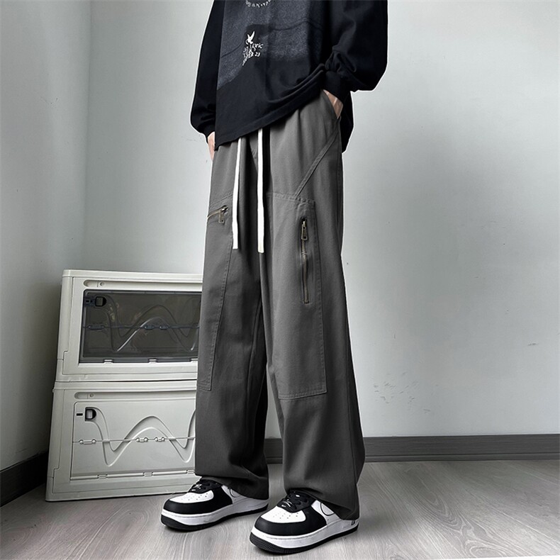 美式街头工装裤男士2024秋季新款潮牌宽松直筒休闲裤K7439-P40,男装休闲裤,星座512-4