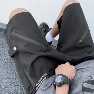 美式复古工装短裤男女夏季薄款hiphop机能冲锋裤设计感潮牌五分裤图片