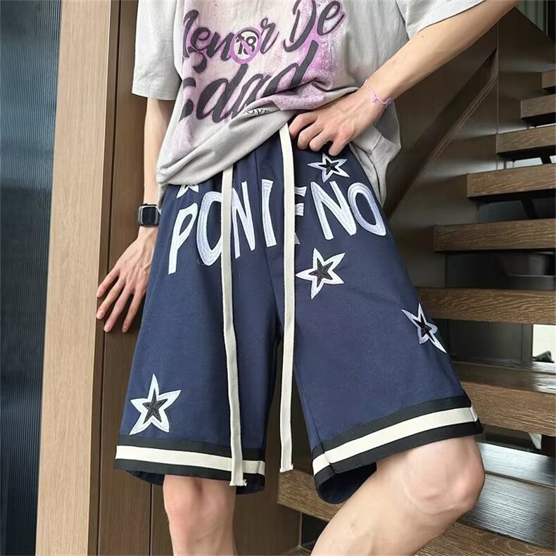 休闲短裤男潮牌ins宽松休闲潮流外穿中裤百搭韩版五分裤YD062-P35,男装休闲裤,星座1008