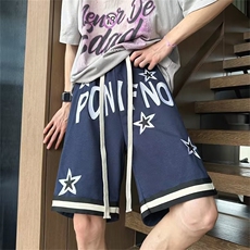 休闲短裤男潮牌ins宽松休闲潮流外穿中裤百搭韩版五分裤YD062-P35，男装休闲裤，星座1008
