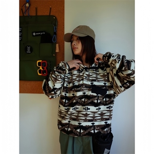 高品 印地安图腾花色古着双面抓绒套头摇粒绒卫衣男女 A1153-P95图片
